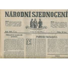 Národní sjednocení, číslo 4/1937 (noviny 1. republika) Národní sjednocení, číslo 4/1937 (noviny 1. republika)