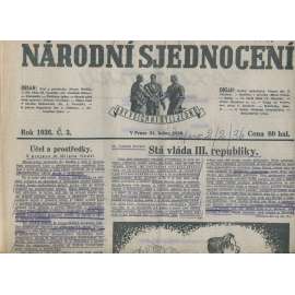 Národní sjednocení, číslo 3/1936 (noviny 1. republika) Národní sjednocení, číslo 3/1936 (noviny 1. republika)