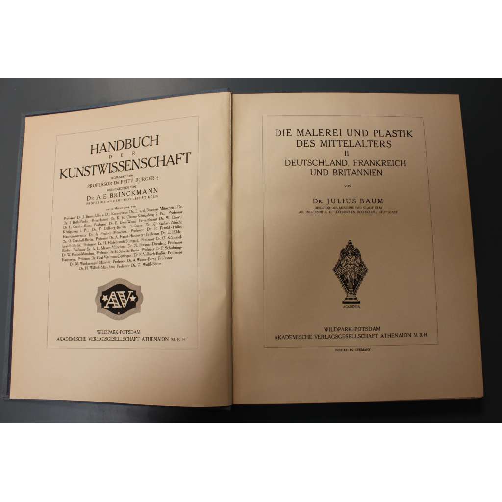 Die Malerei und Plastik des Mittelalters II. Deutschland, Frankreich und Britannien (Handbuch der Kunstwissenschaft) (Středověké malířství a sochařství, mj. ilumunované rukopisy, fresky, relikviáře)