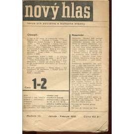 Nový hlas, ročník III., číslo 1-2/1935. Revue pre sociálne a kultúrne otázky (text slovensky) Nový hlas, ročník III., číslo 1-2/1935. Revue pre sociálne a kultúrne otázky (text slovensky)