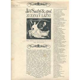 Jiří Suchý a spol. Zuzana v lázni (program Divadla Semafor, 1972) Jiří Suchý a spol. Zuzana v lázni (program Divadla Semafor, 1972)