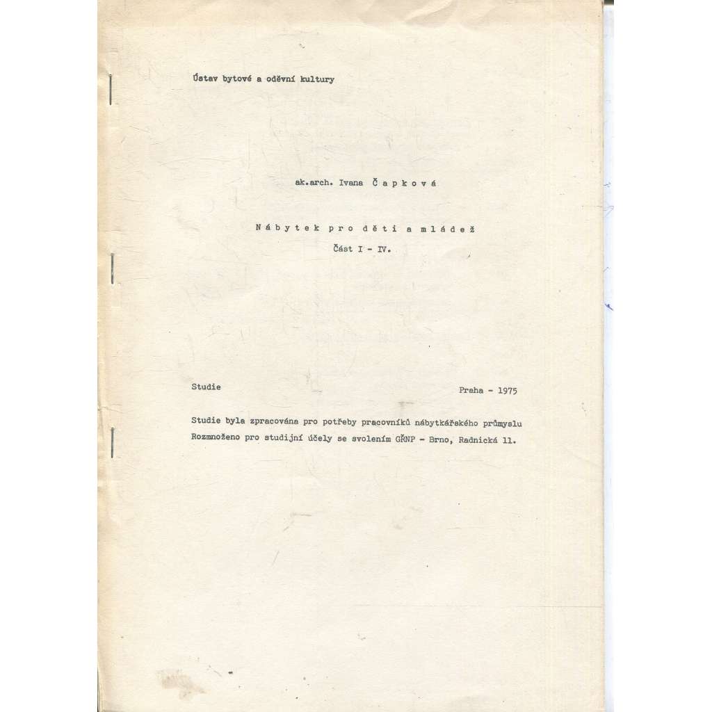 Nábytek pro děti a mládež, část I.-IV. Nábytek pro děti a mládež, část I.-IV.