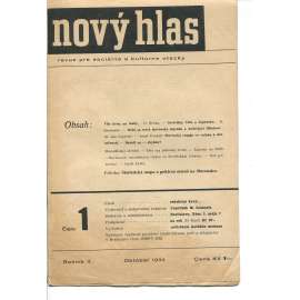 Nový hlas, ročník II., číslo 1/1934. Revue pre sociálne a kultúrne otázky (text slovensky) Nový hlas, ročník II., číslo 1/1934. Revue pre sociálne a kultúrne otázky (text slovensky)