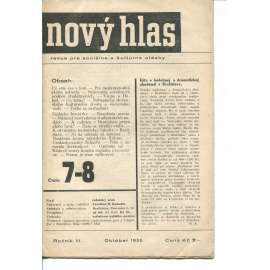 Nový hlas, ročník III., číslo 7-8/1935. Revue pre sociálne a kultúrne otázky (text slovensky) Nový hlas, ročník III., číslo 7-8/1935. Revue pre sociálne a kultúrne otázky (text slovensky)