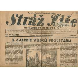 Stráž Říše, číslo 28/1929. Ústřední fašistický list (noviny, 1. republika)
