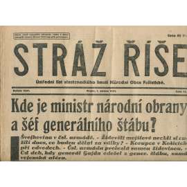 Stráž Říše, číslo 13/1931. Ústřední list vlasteneckého hnutí Národní obrany Fašistické (noviny, 1. republika)
