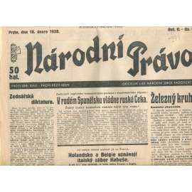 Národní právo, ročník II., číslo 6/1938. Oficielní list národní obce fašistické (noviny, pravicová literatura)