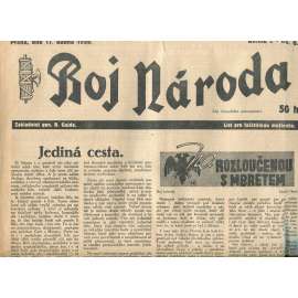 Boj národa, ročník I., číslo 6/1939. List pro fašistickou myšlenku (R. Gajda) noviny