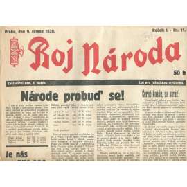 Boj národa, ročník I., číslo 11/1939. List pro fašistickou myšlenku (R. Gajda) noviny