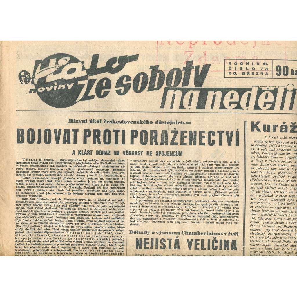 Halo noviny, ročník VI., číslo 73/1938 Halo noviny, ročník VI., číslo 73/1938
