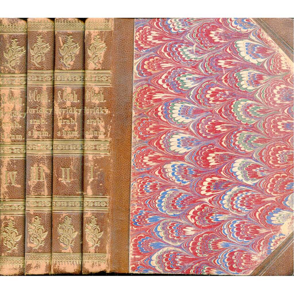 Povídky, arabesky a humoresky I.-IV. (4 svazky) - vazba kůže - polokožená