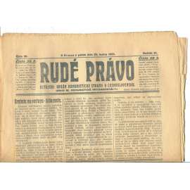 Rudé právo, ročník VI., číslo 20/1925 (1. republika, staré noviny) - 23.1.1925