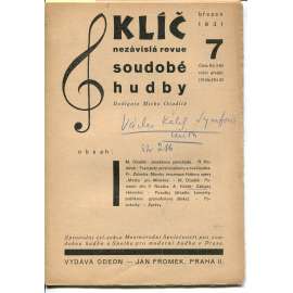 Klíč - Nezávislá revue světové hudby, číslo 7/1931 (březen) - časopis, hudba