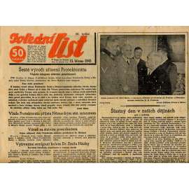 Polední list (15.3.1945) - staré noviny