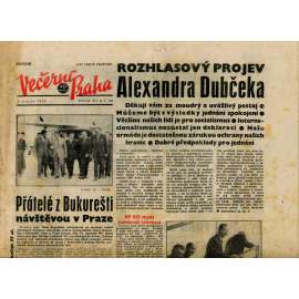 Večerní Praha (2.8.1968) - staré noviny Večerní Praha (2.8.1968) - staré noviny