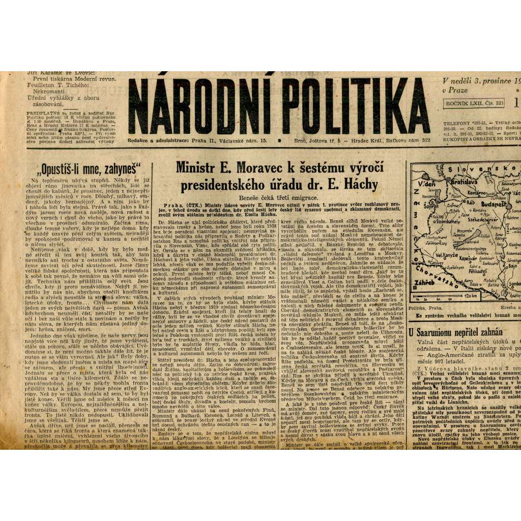 Národní politika (3.12.1944) - staré noviny