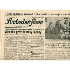 Svobodné slovo (28.2.1991) - staré noviny