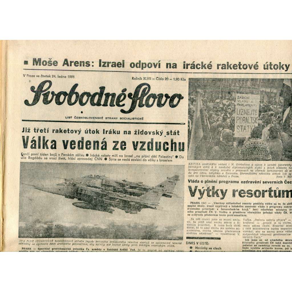 Svobodné slovo (24.1.1991) - staré noviny Svobodné slovo (24.1.1991) - staré noviny