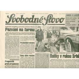 Svobodné slovo (2.3.1993) - staré noviny