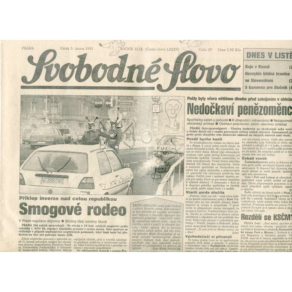 Svobodné slovo (5.2.1993) - staré noviny
