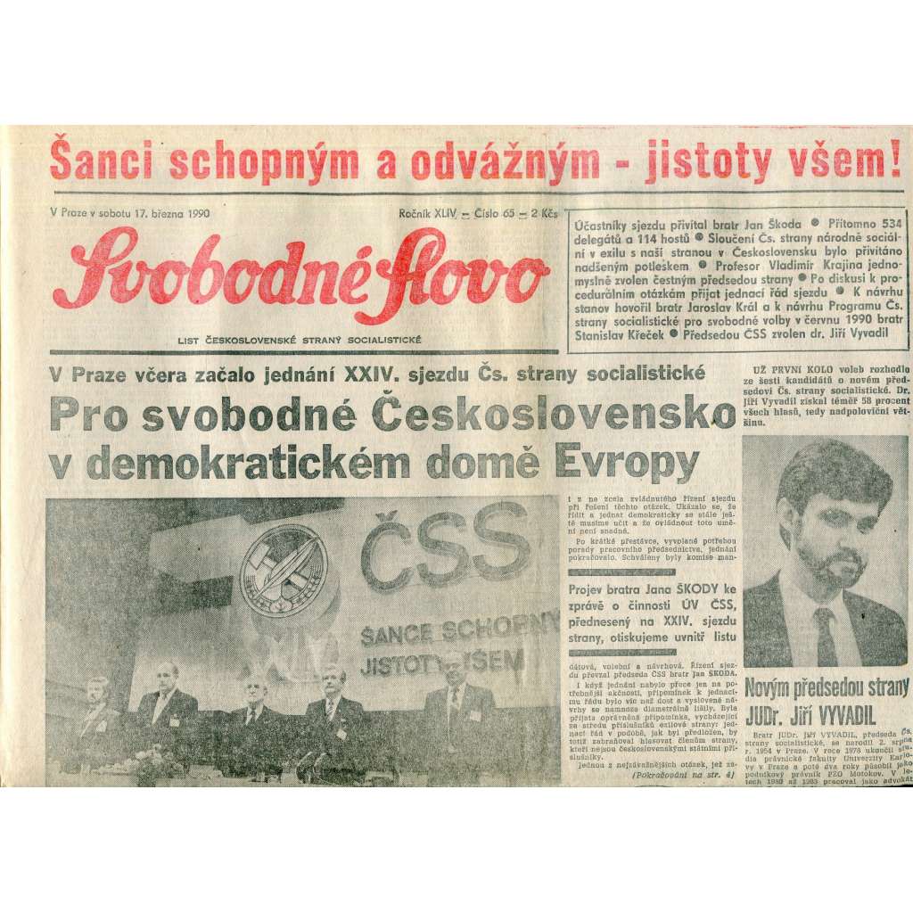 Svobodné slovo (17.3.1990) - staré noviny