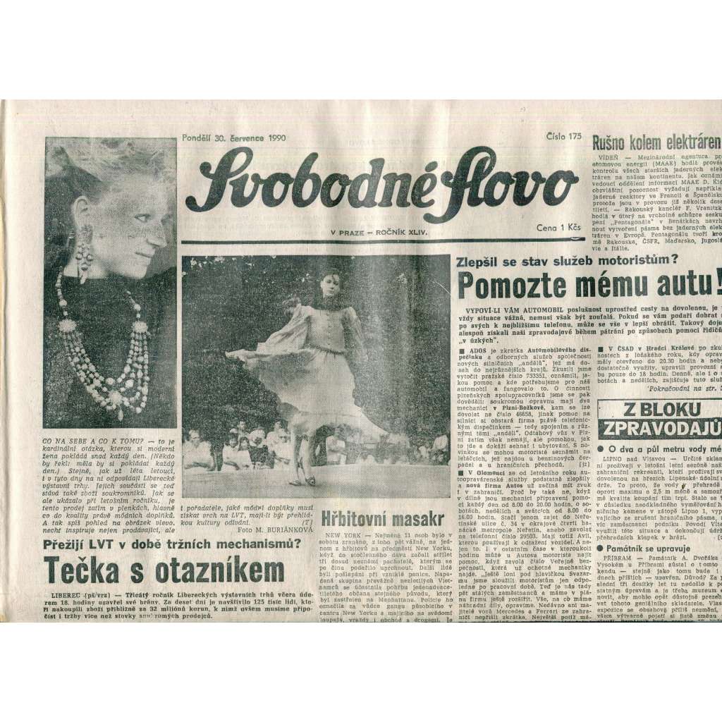 Svobodné slovo (30.7.1990) - staré noviny