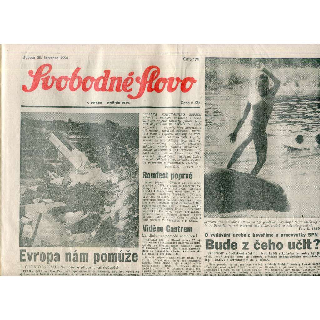 Svobodné slovo (28.7.1990) - staré noviny