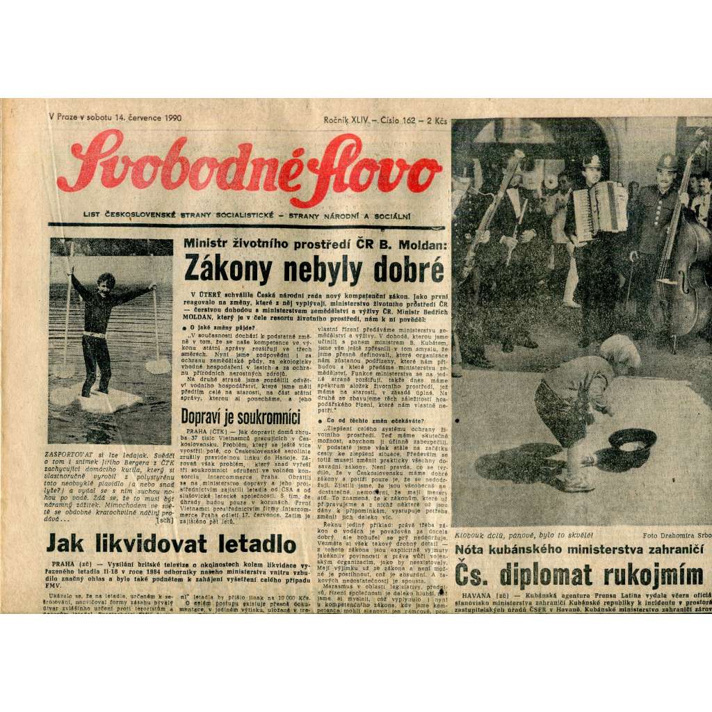 Svobodné slovo (14.7.1990) - staré noviny Svobodné slovo (14.7.1990) - staré noviny