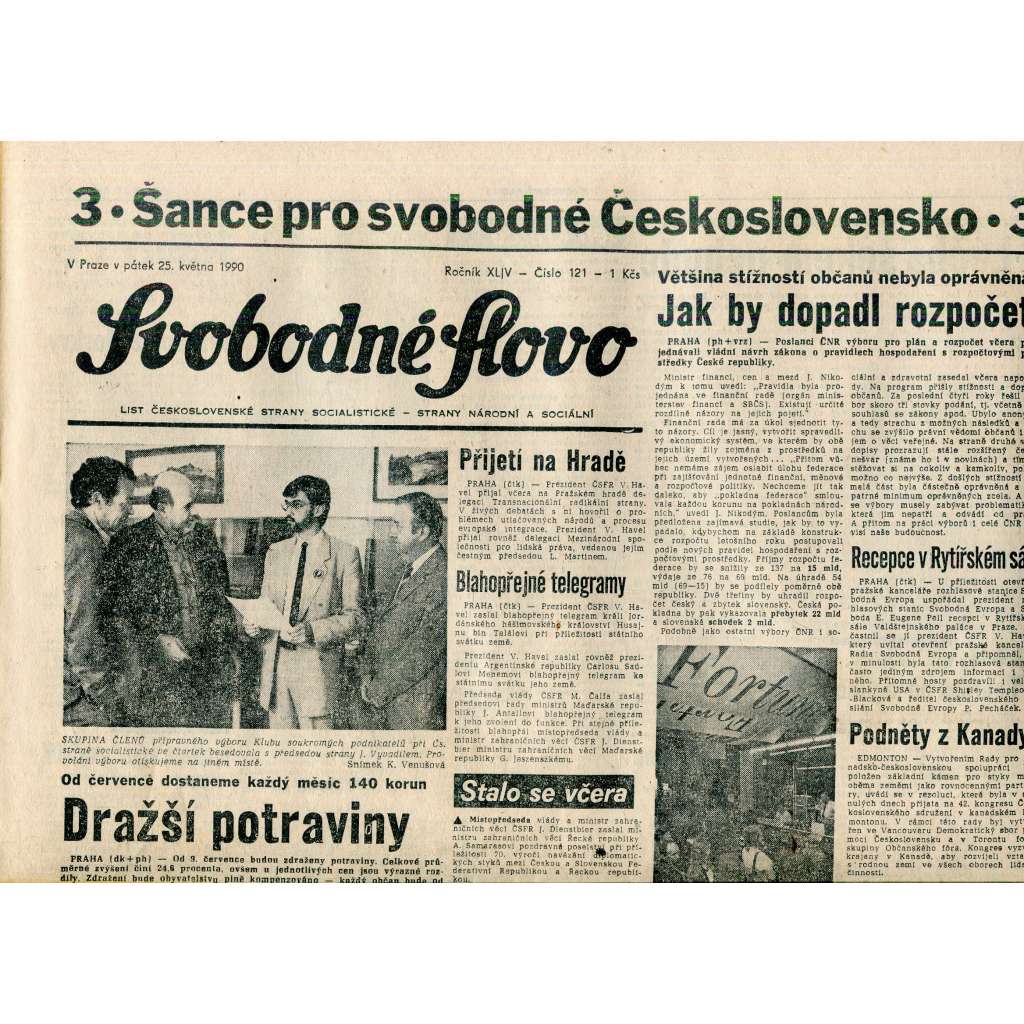 Svobodné slovo (25.5.1990) - staré noviny