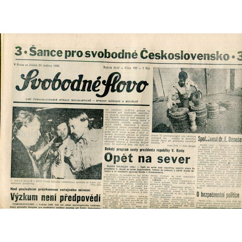 Svobodné slovo (24.5.1990) - staré noviny