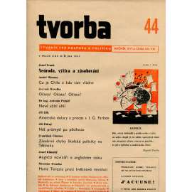 Tvorba, ročník XVI., číslo 44/1947 (29.10.1947) - Týdeník pro kulturu a politiku (časopis, noviny)