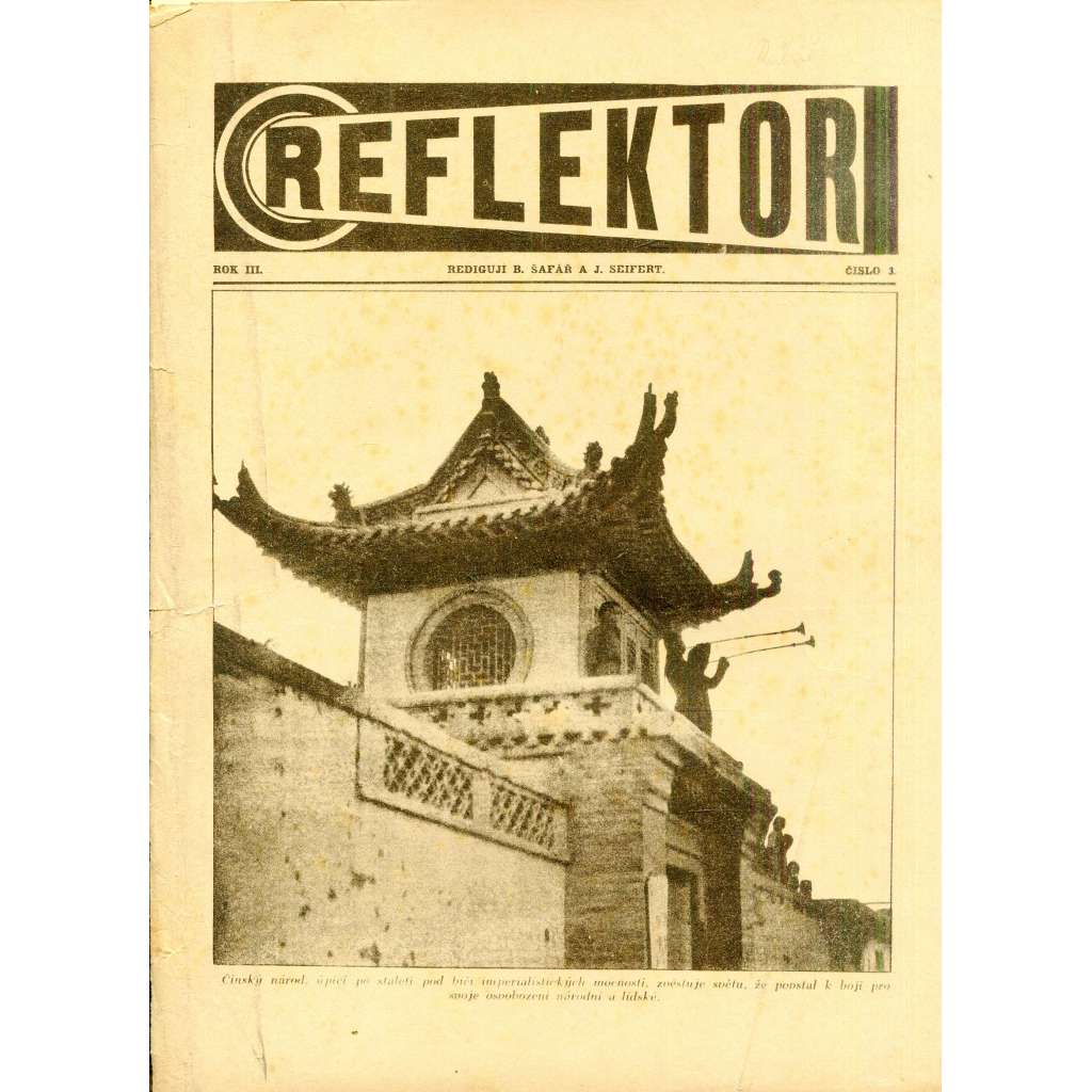 Reflektor, ročník III., číslo 3 (časopis, noviny, 1. republika) - pošk.