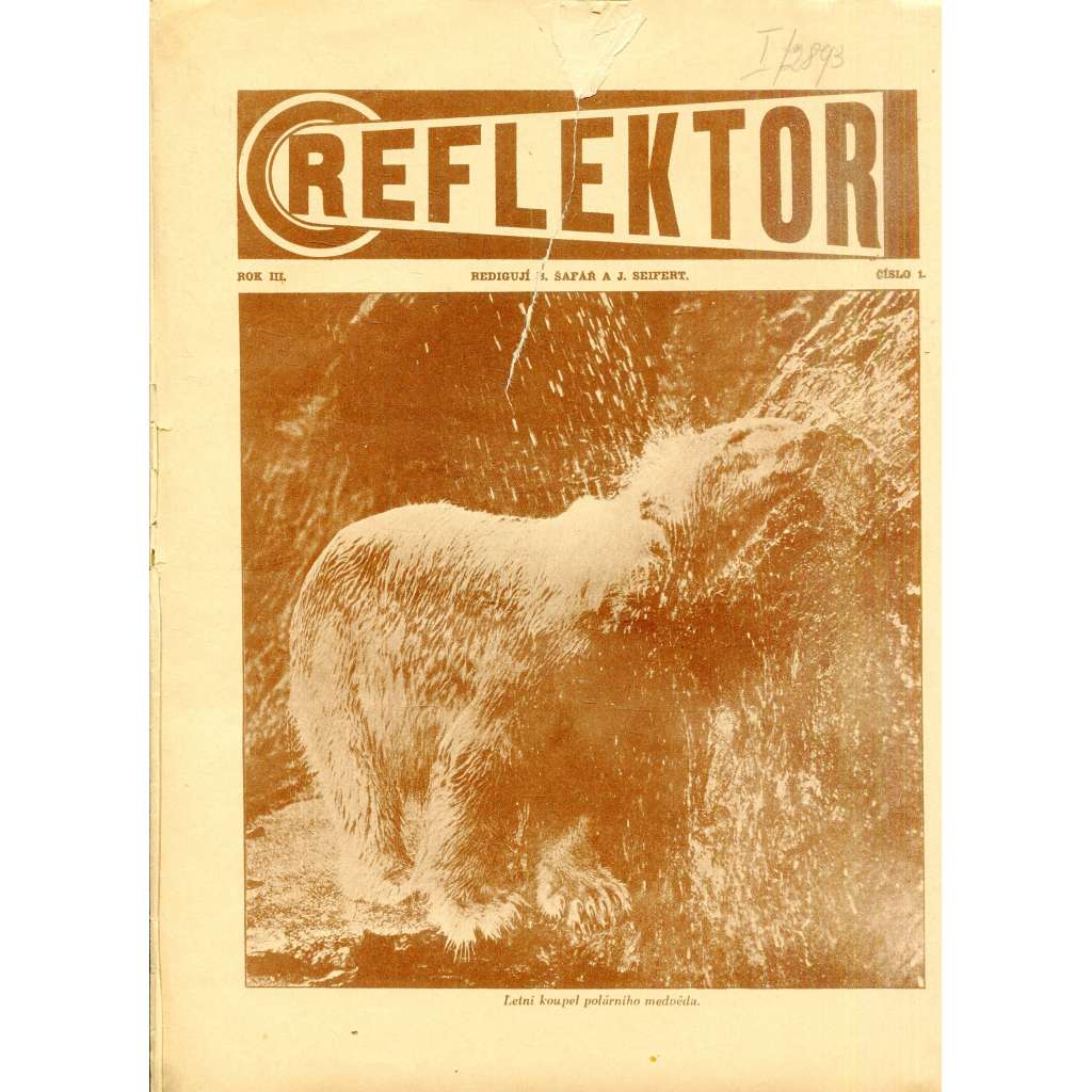 Reflektor, ročník III., číslo 1 (časopis, noviny, 1. republika) - pošk.