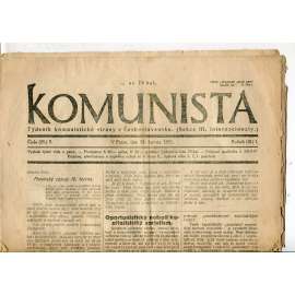 Komunista (24.6.1921) - staré noviny, 1. republika