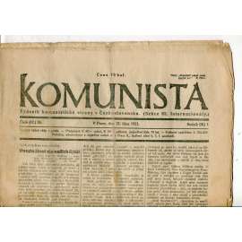 Komunista (21.10.1921) - staré noviny, 1. republika