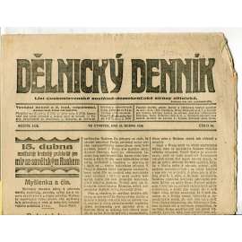 Dělnický denník (15.4.1920) 1. republika, staré noviny