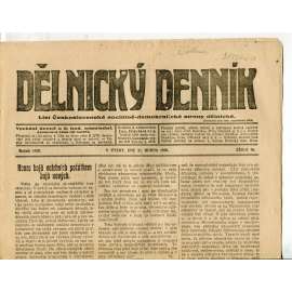 Dělnický denník (27.4.1920) 1. republika, staré noviny