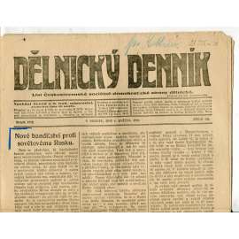 Dělnický denník (8.5.1920) 1. republika, staré noviny