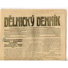 Dělnický denník (18.5.1920) 1. republika, staré noviny