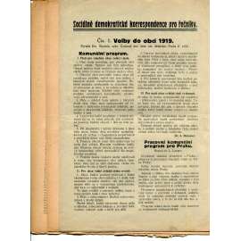 Sociálně demokratická korrespondence pro řečníky, čísla 1. a 3-7/1919/1920 (staré noviny)