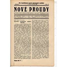 Nové proudy. List mládeže Socialistického Sjednocení (30.9.1924) - staré noviny, 1. republika