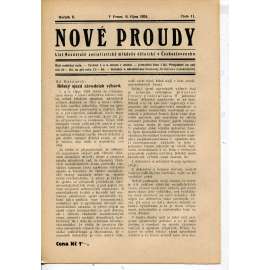 Nové proudy. List mládeže Socialistického Sjednocení (9.10.1924) - staré noviny, 1. republika