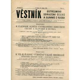 Věstník Ústředního sdružení Čechů a Slováků z Ruska, ročník VI., číslo 4/1926 (legie, legionáři, legie v Rusku, 1. republika) - časopis