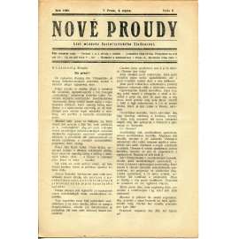 Nové proudy. List mládeže Socialistického Sjednocení (4.8./1923) - staré noviny, 1. republika