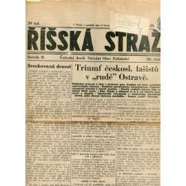 Říšská stráž (4.6.1928) Ústřední deník Národní obce fašistické (staré noviny, fašisté, 1. republika)