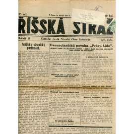 Říšská stráž (18.7.1928) Ústřední deník Národní obce fašistické (staré noviny, fašisté, 1. republika)
