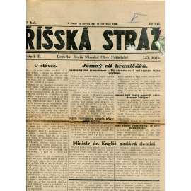 Říšská stráž (19.7.1928) Ústřední deník Národní obce fašistické (staré noviny, fašisté, 1. republika)