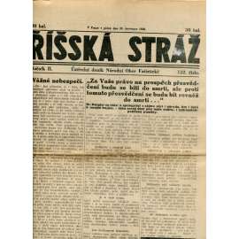 Říšská stráž (20.7.1928) Ústřední deník Národní obce fašistické (staré noviny, fašisté, 1. republika)