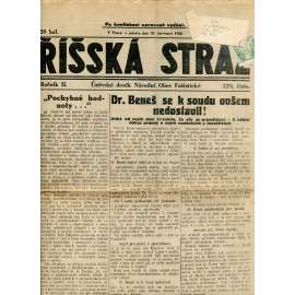 Říšská stráž (28.7.1928) Ústřední deník Národní obce fašistické (staré noviny, fašisté, 1. republika)