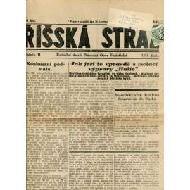 Říšská stráž (30.7.1928) Ústřední deník Národní obce fašistické (staré noviny, fašisté, 1. republika)